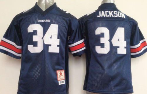 Tigers #34 Bo Jackson Blue Stitched Youth NCAA Jersey